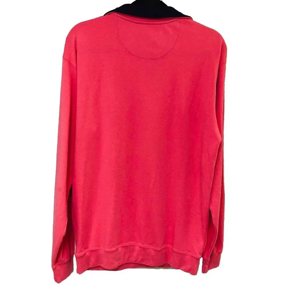 CUFFY'S Of Cape‎ Cod 1/4 Zip Shirt Men M Pink Coral Activewear Athleisure Logo